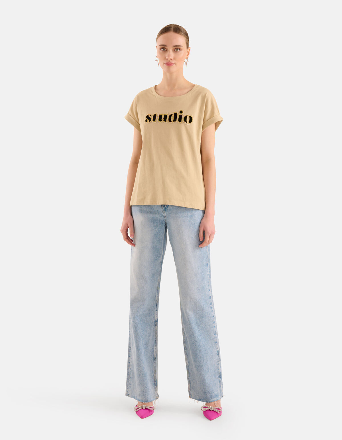 Artwork T-shirt Beige SHOEBY WOMEN