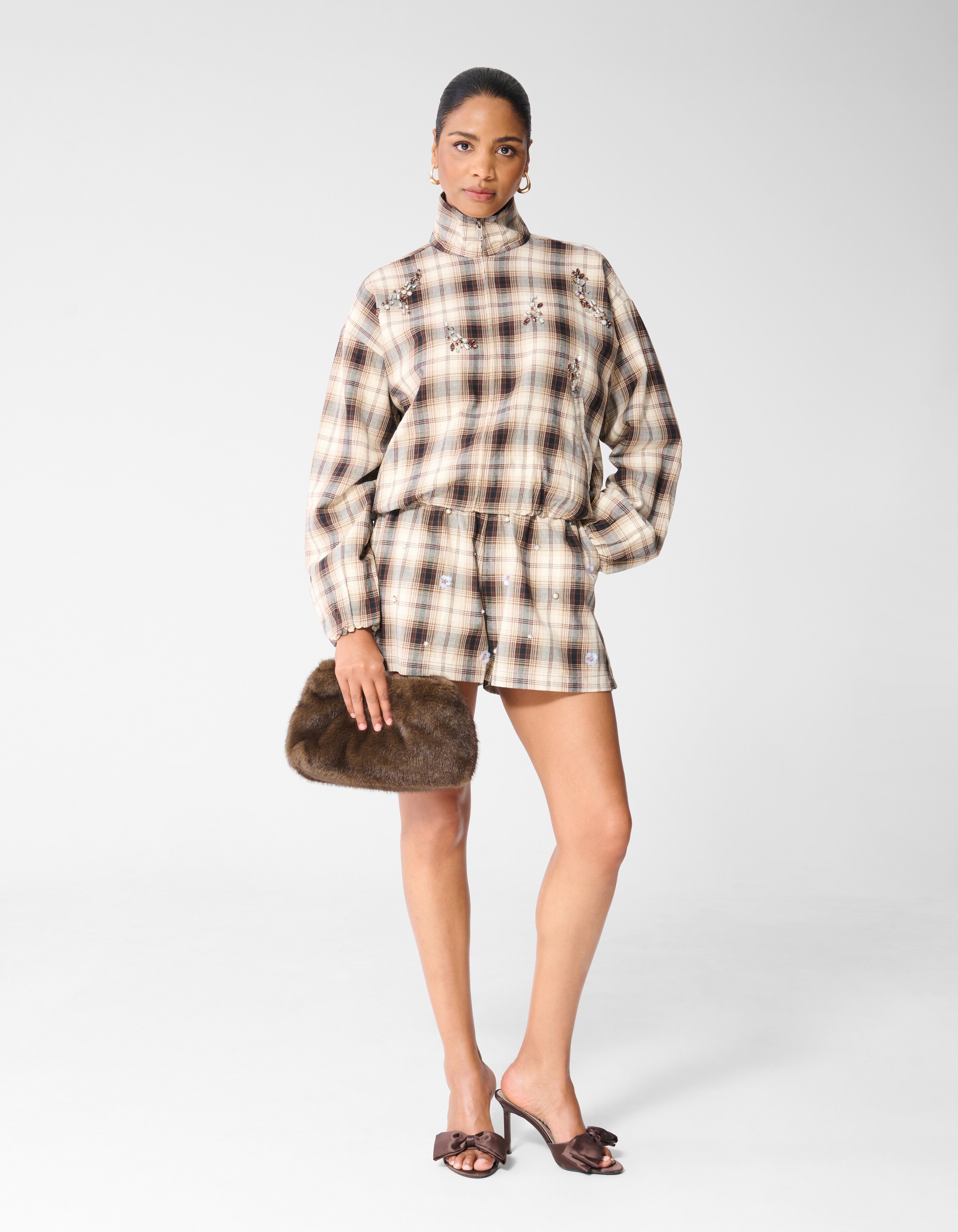 Ruiten Beaded Bomber Bruin SHOEBY WOMEN