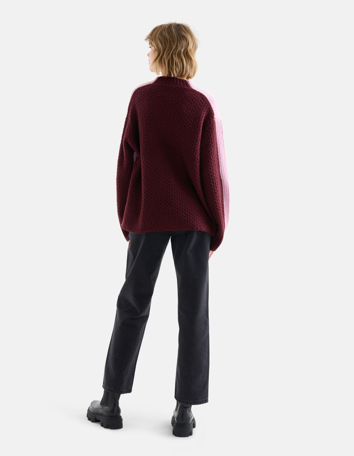 Colorblock Trui Roze/Rood SHOEBY WOMEN