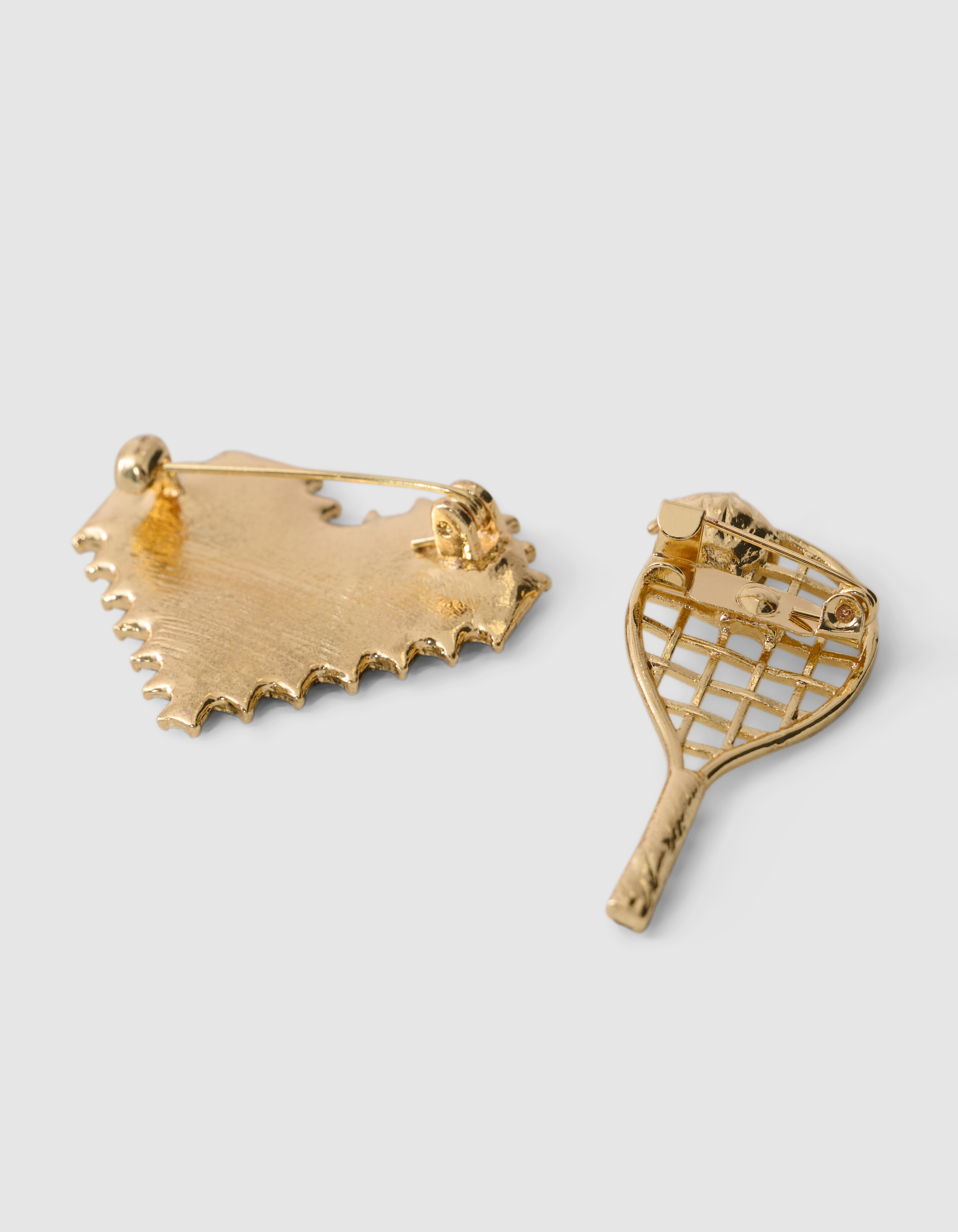 Tennis Racket/Heart Strass Broche Set Goud SHOEBY ACCESSOIRES