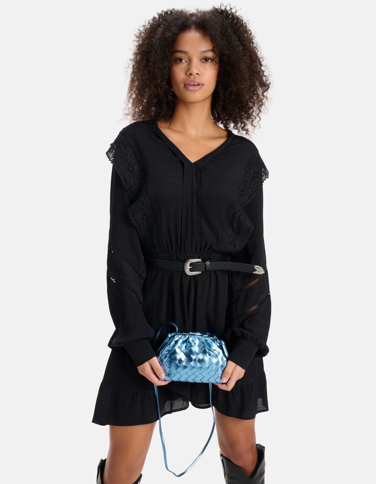 Metallic Clutch Blauw SHOEBY ACCESSOIRES