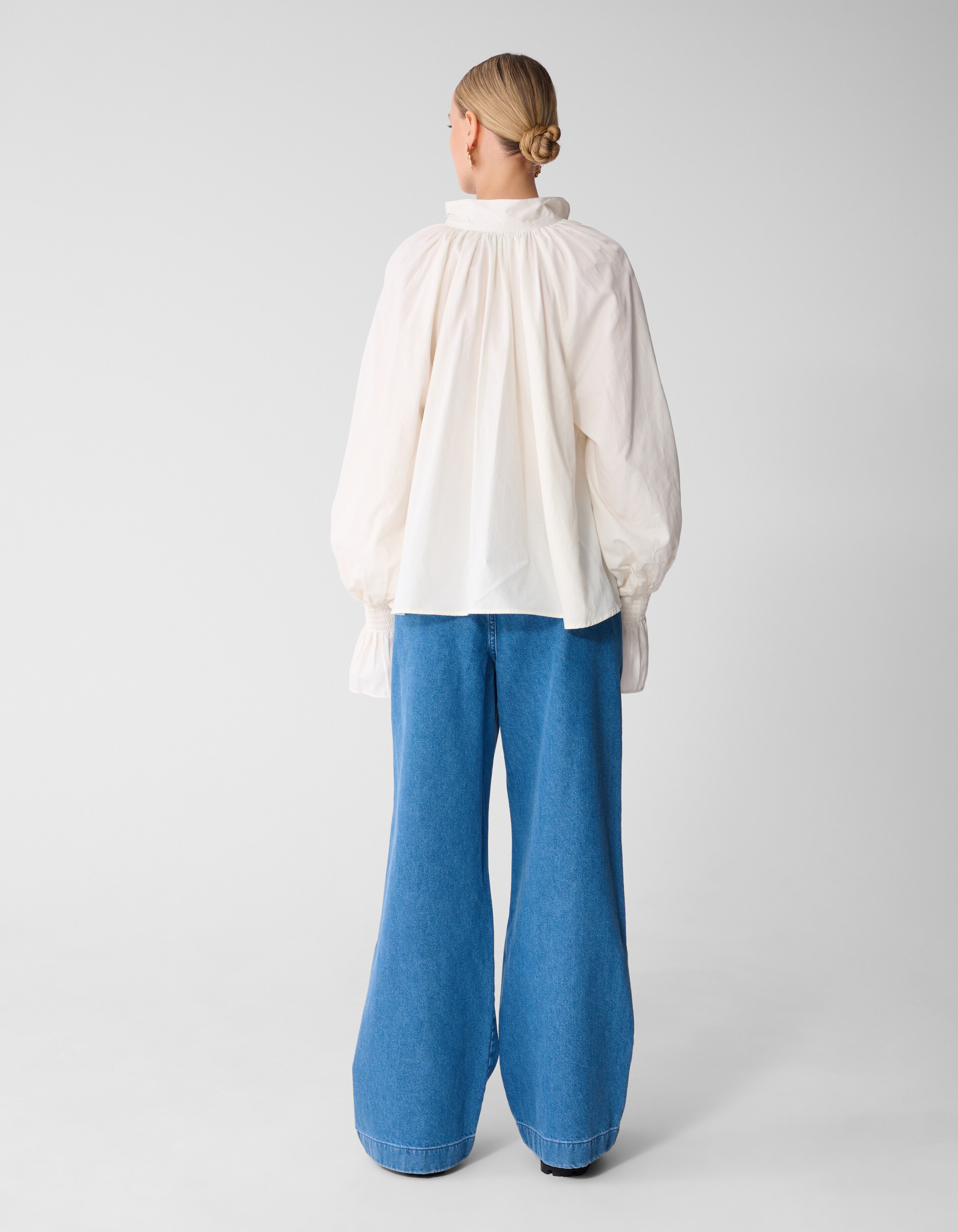 Pleated Wide Leg Fit Jeans Mediumstone SHOEBY WOMEN