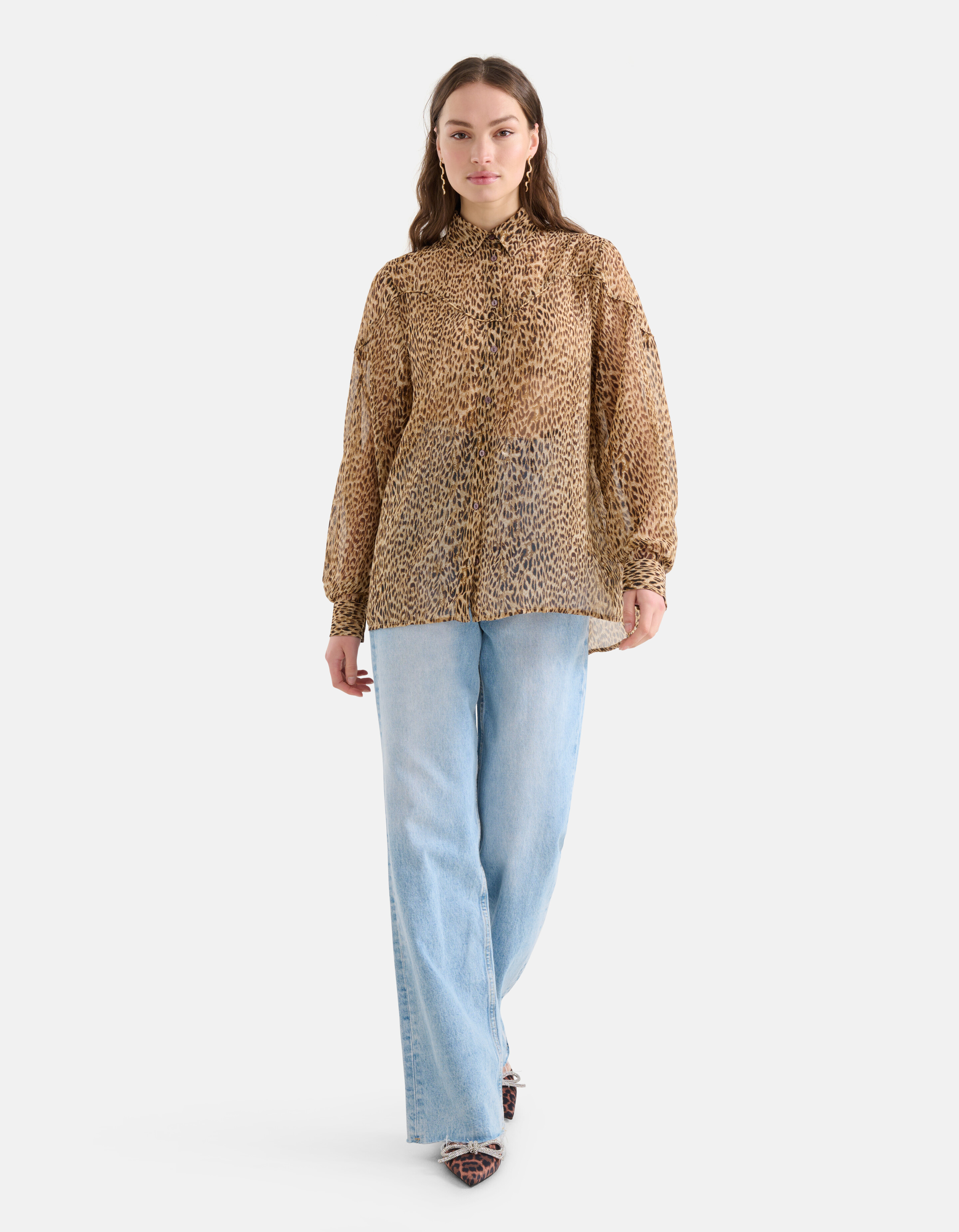 Cheetah Blouse Bruin SHOEBY WOMEN