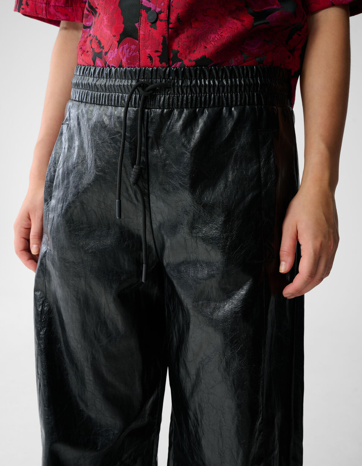Vegan Leren Barrel Fit Broek Zwart SHOEBY WOMEN