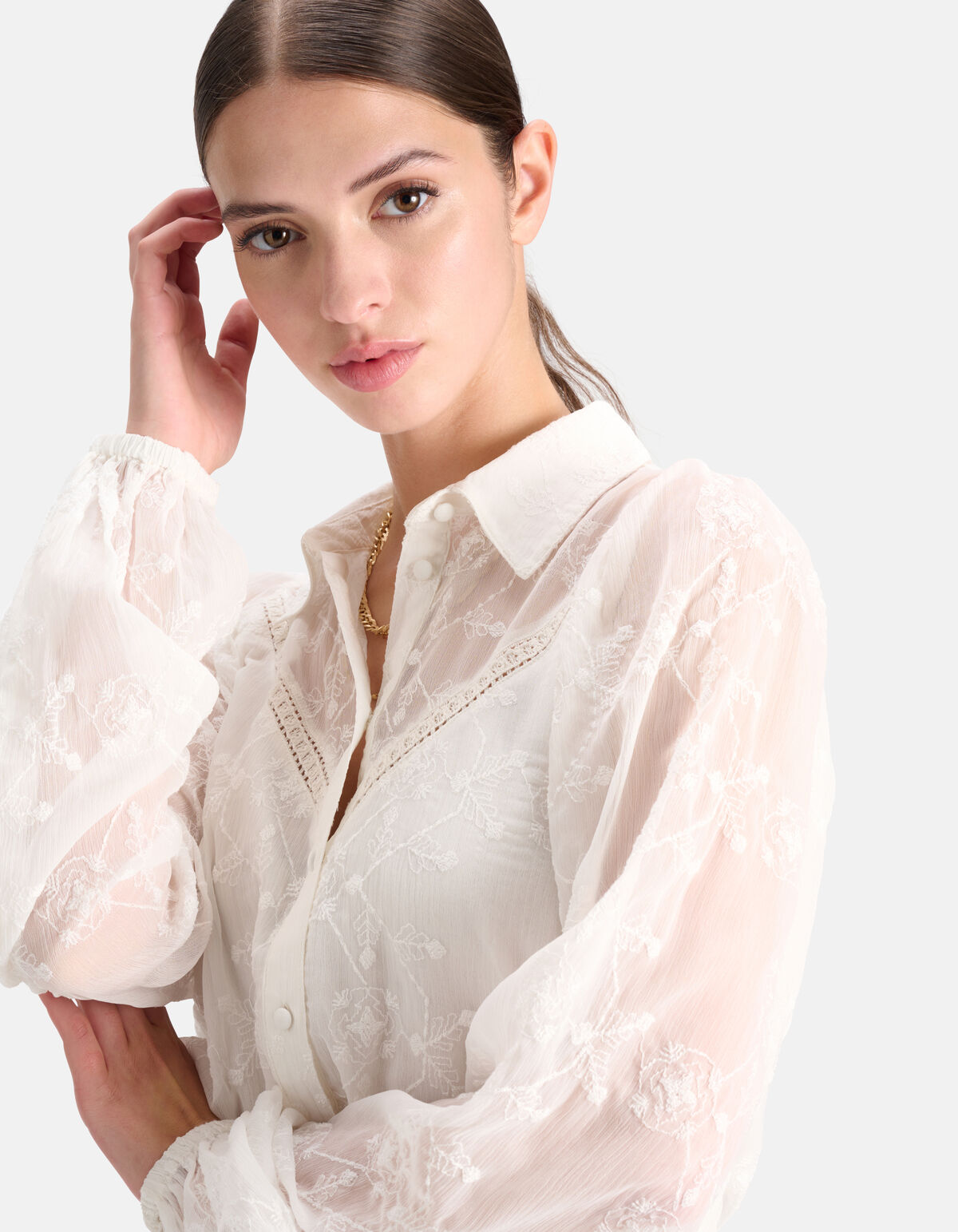 Geborduurde Blouse Gebroken wit SHOEBY WOMEN