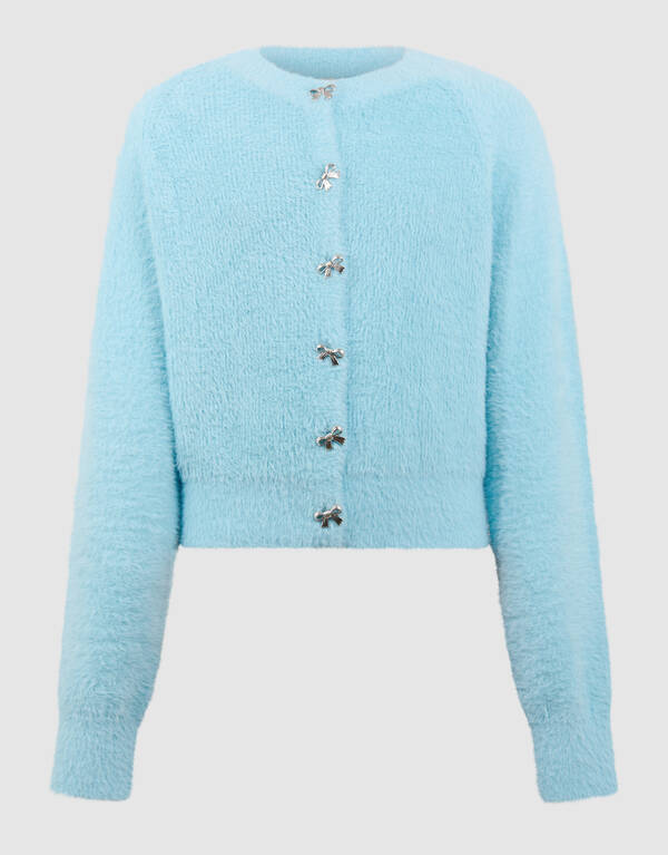 Harig Strik Vest Blauw SHOEBY GIRLS