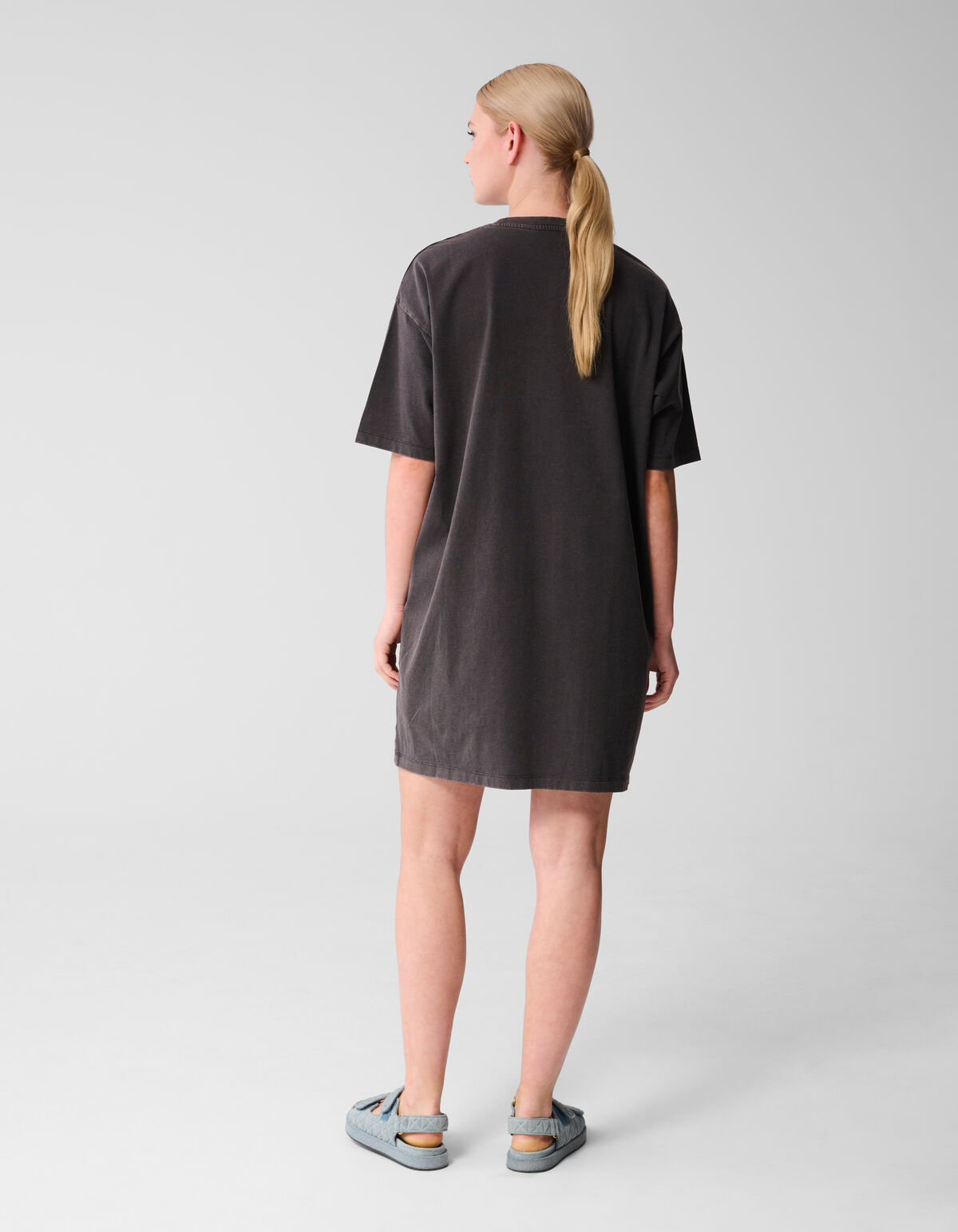 Washed T-shirt Dress Donkergrijs SHOEBY WOMEN