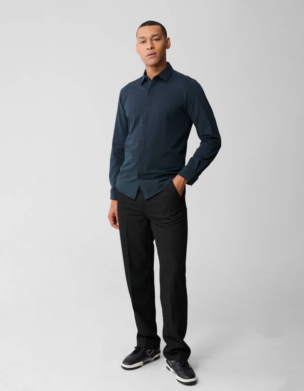 Printed Logo Overhemd Donkergroen SHOEBY MEN