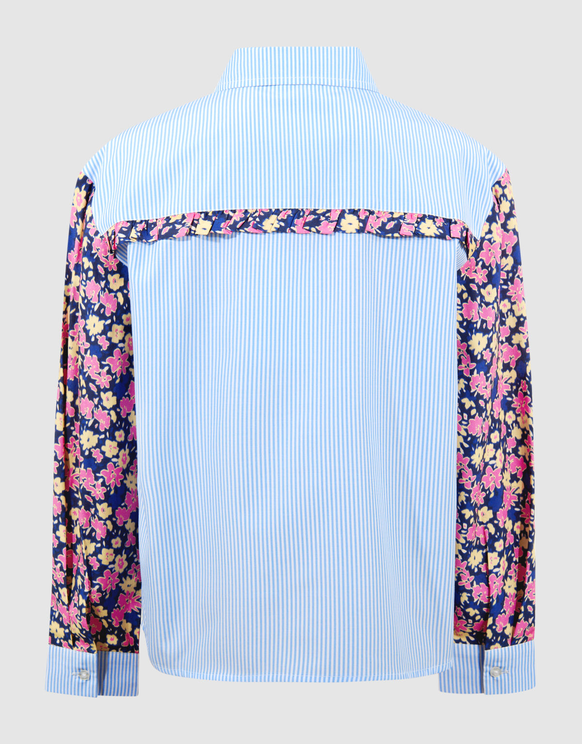 Flower Pinstripe Blouse Lichtblauw SHOEBY GIRLS
