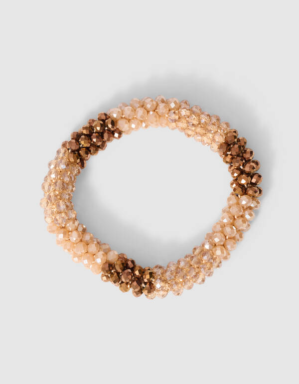 Beaded Haarelastiek Beige/Bruin SHOEBY ACCESSOIRES
