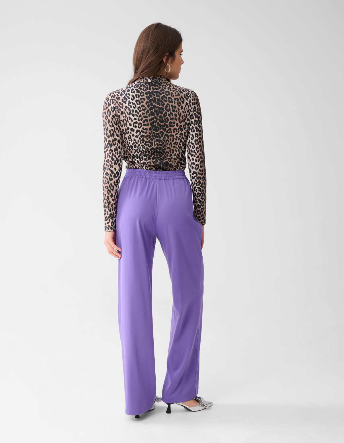 Basis Wide Leg Broek Paars SHOEBY WOMEN