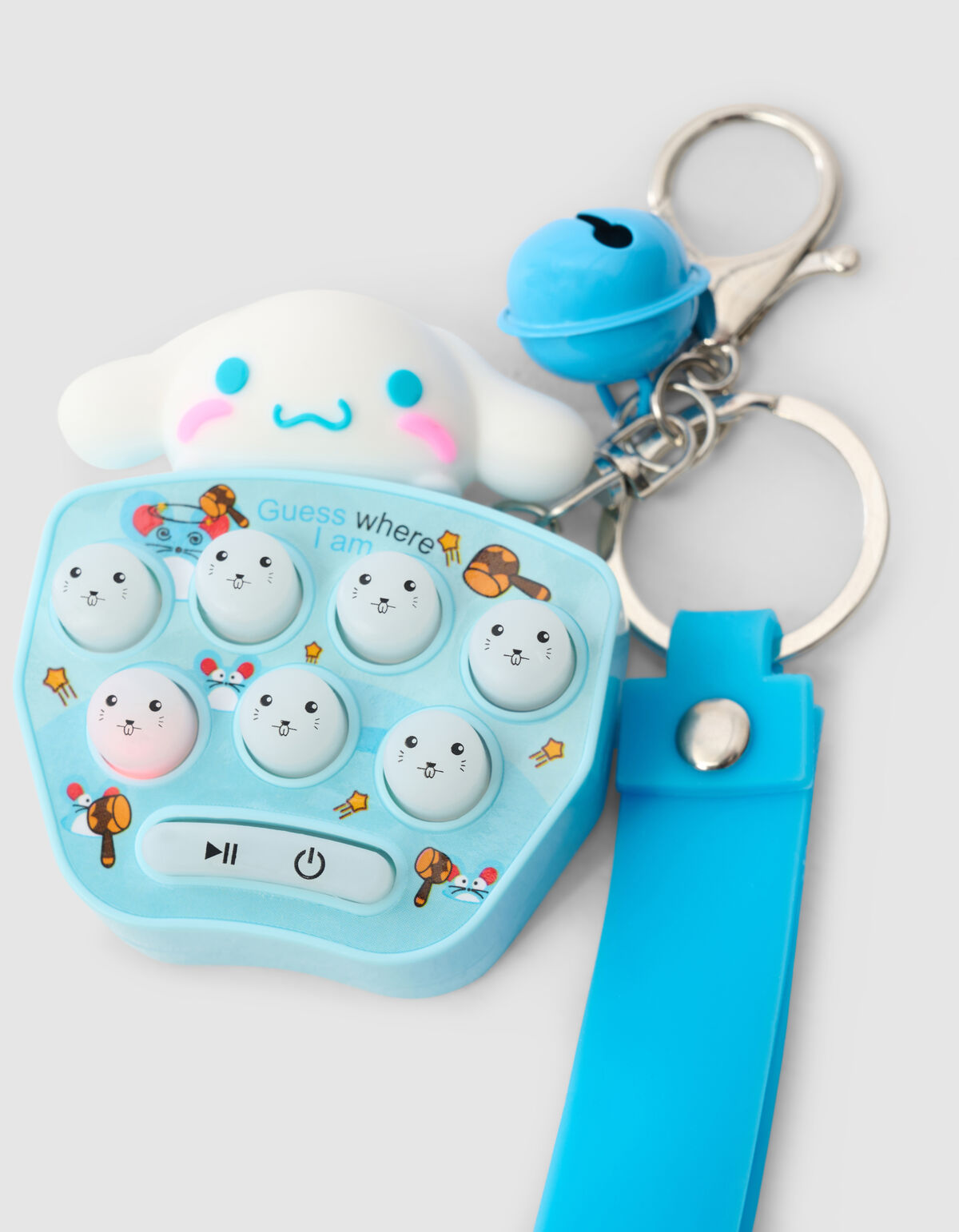 Happy Button Sleutelhanger Blauw SHOEBY ACCESSOIRES