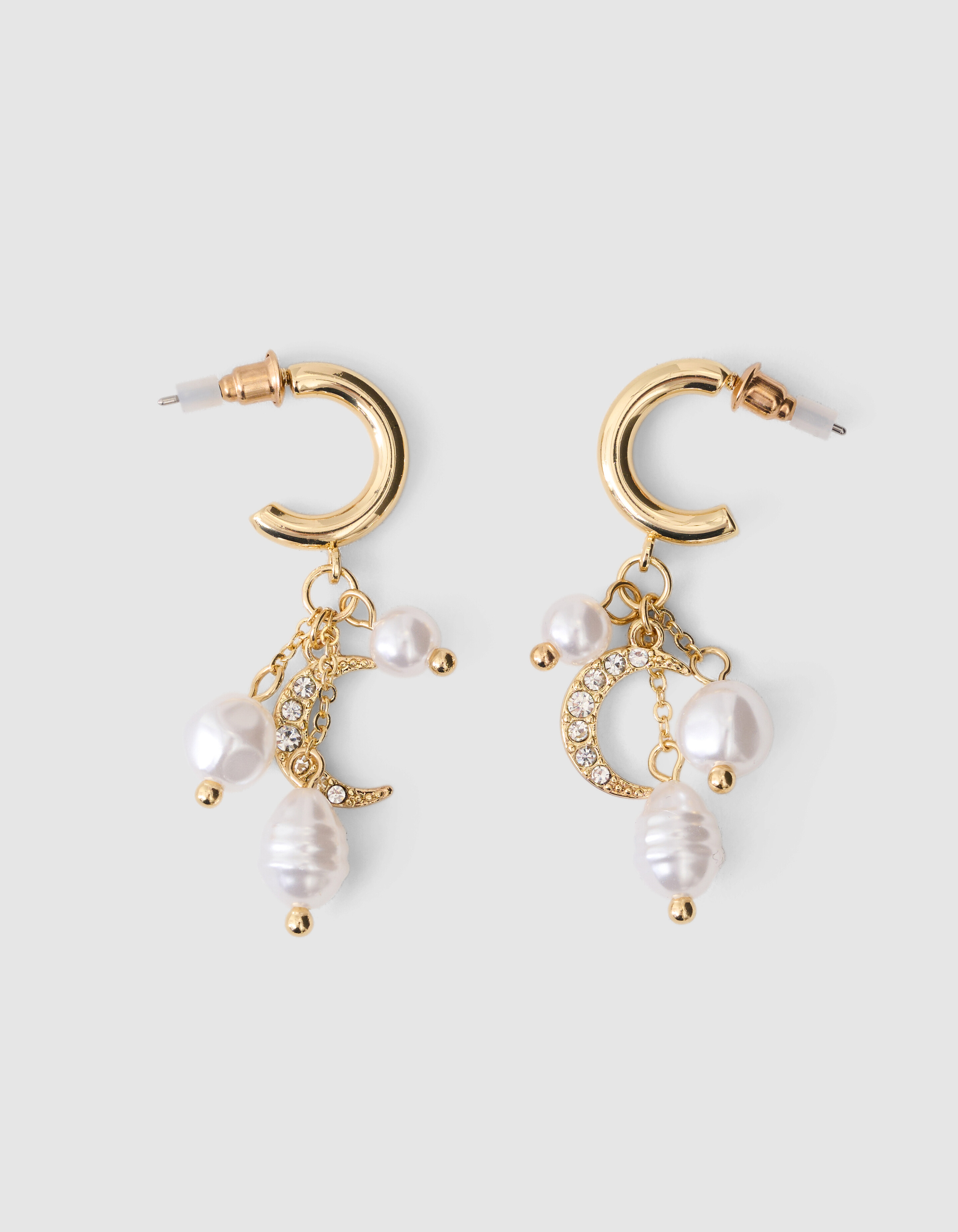 Parel/Maan Hoop Oorbellen Goud SHOEBY ACCESSOIRES