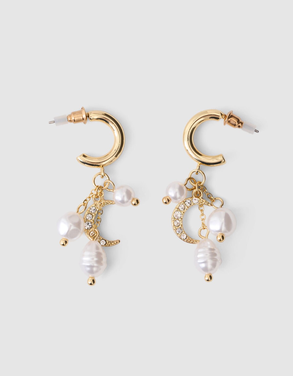 Parel/Maan Hoop Oorbellen Goud SHOEBY ACCESSOIRES