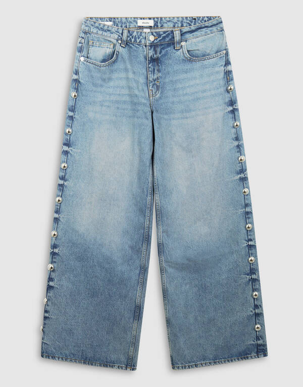Big Stud Wide Leg Fit Jeans Mediumstone SHOEBY WOMEN