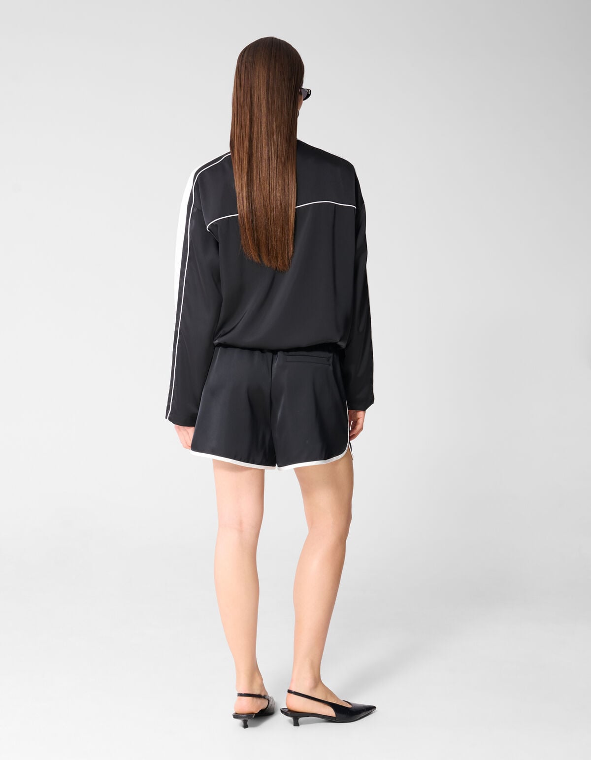 Satijnen Short Zwart By Monica SHOEBY WOMEN