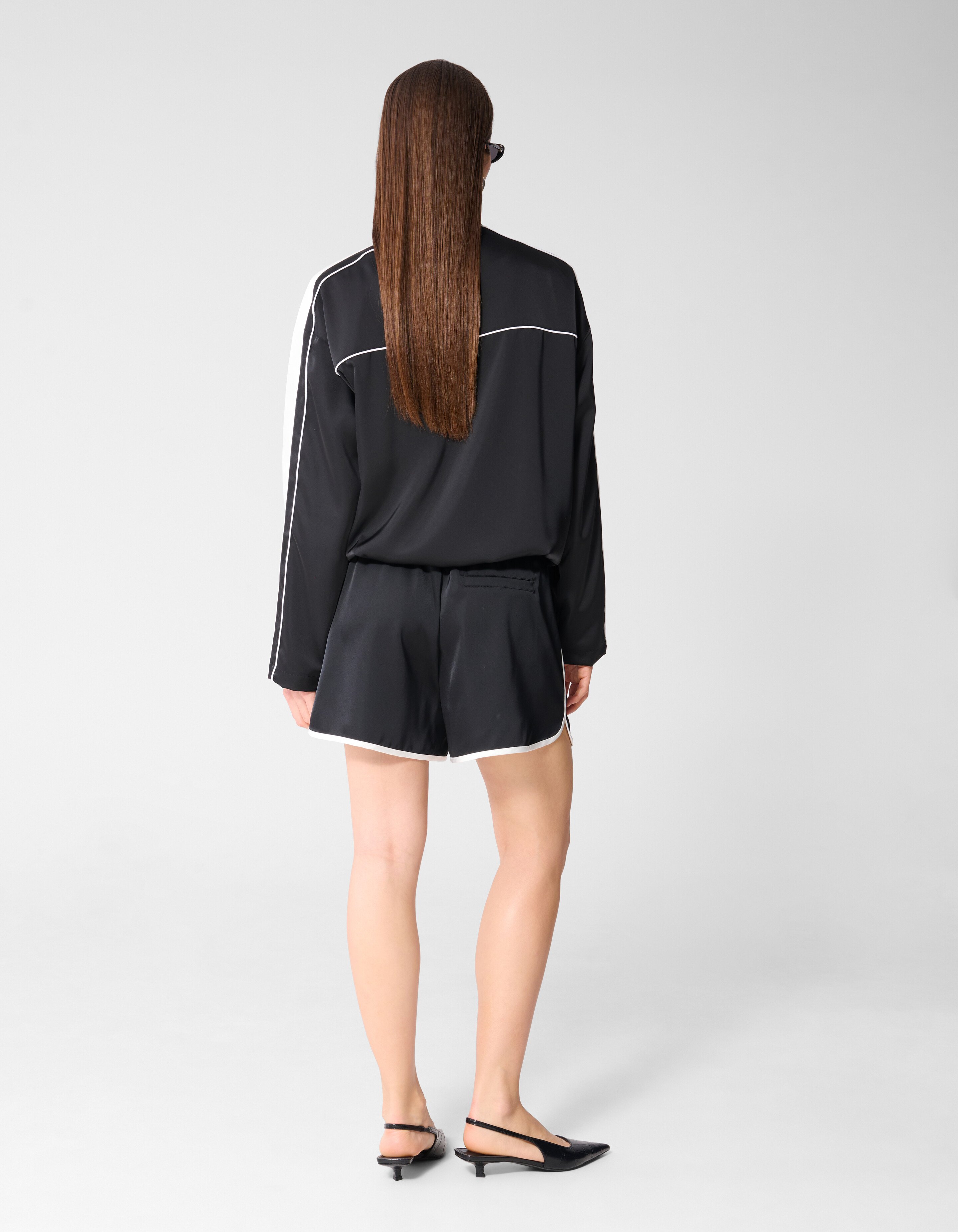 Satijnen Short Zwart By Monica SHOEBY WOMEN
