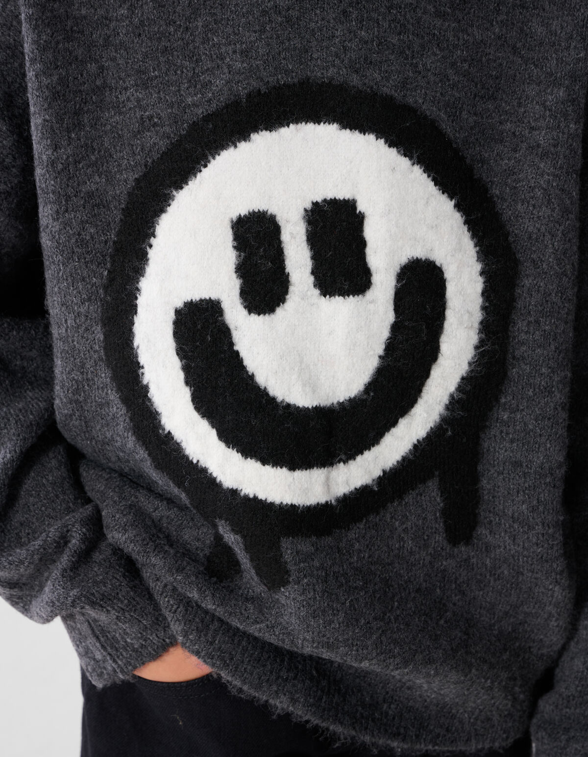 Smiley Gebreide Trui Donkergrijs SHOEBY BOYS