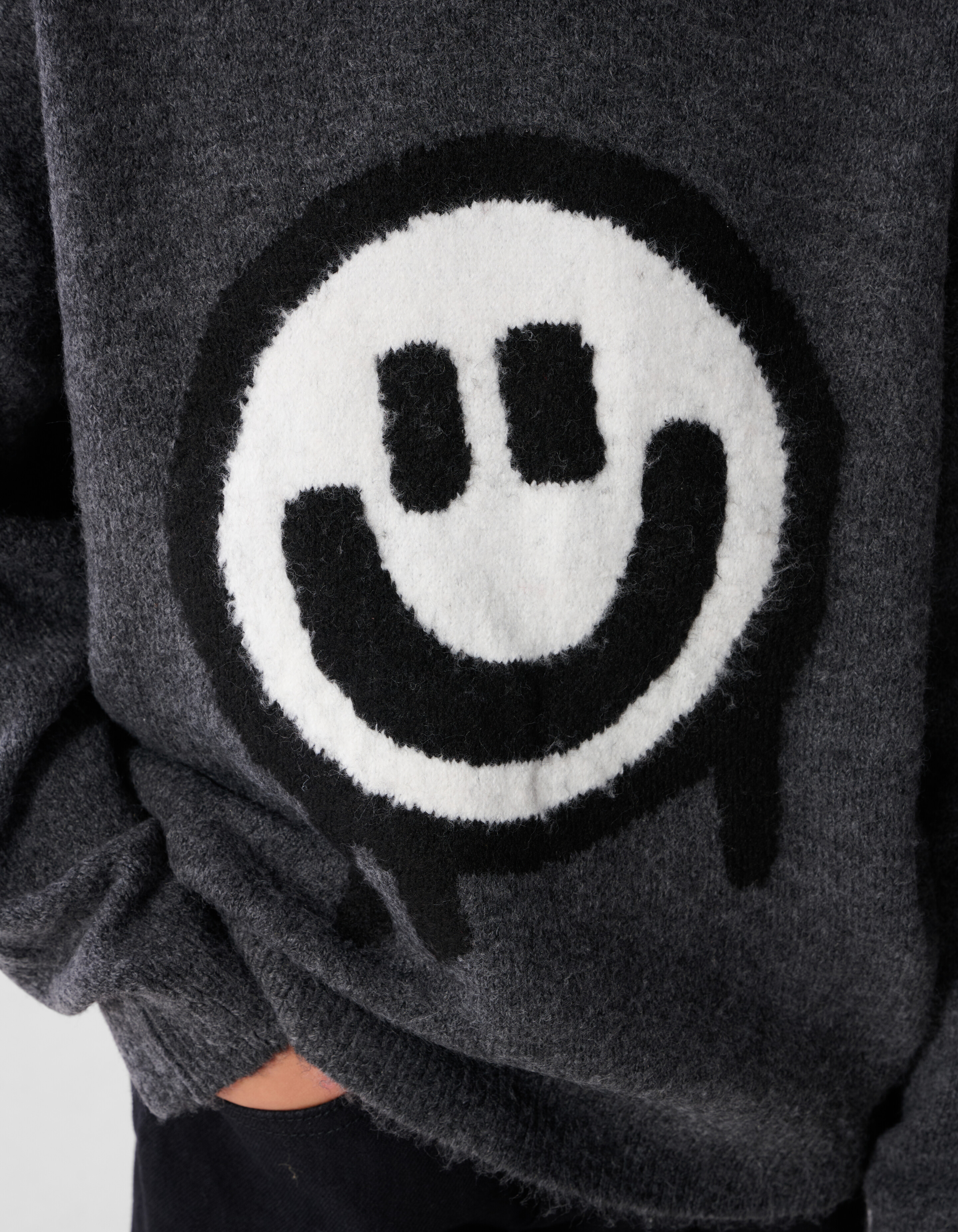 Smiley Gebreide Trui Donkergrijs SHOEBY BOYS