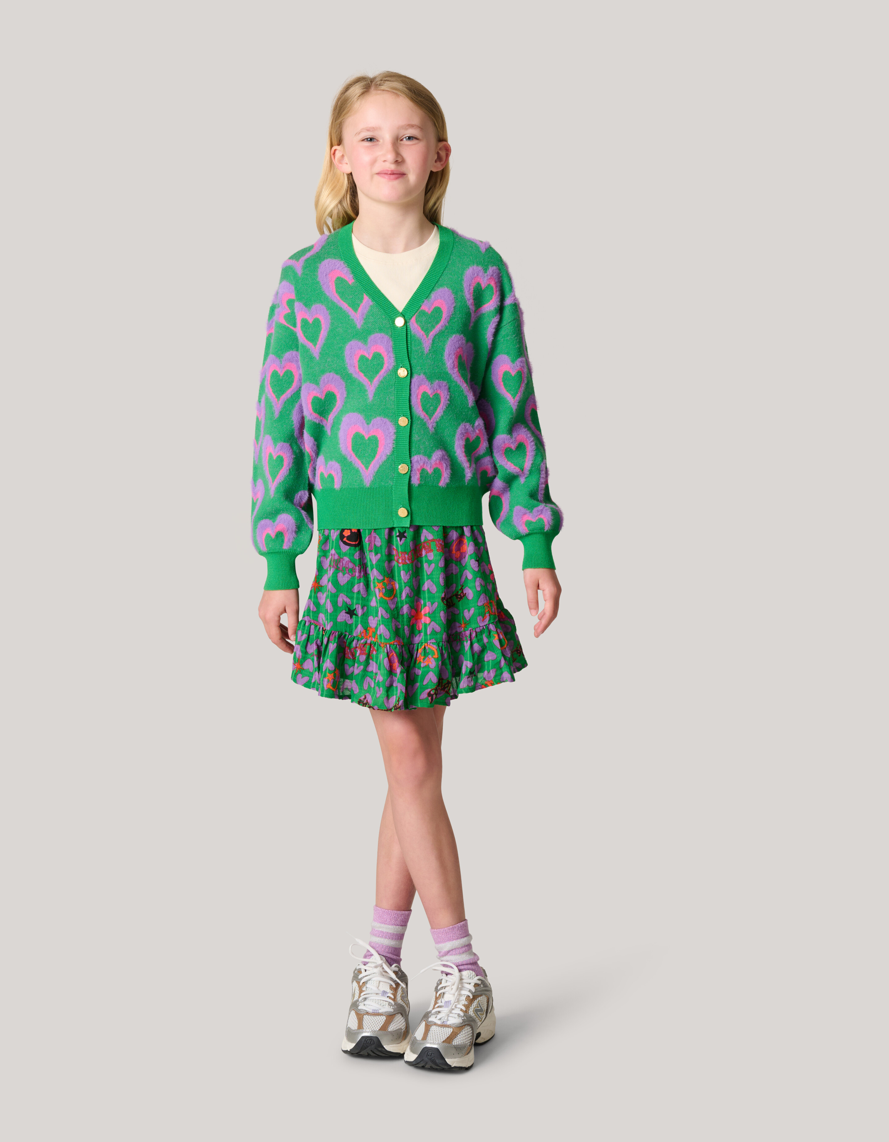 Printed Cardigan Groen SHOEBY GIRLS
