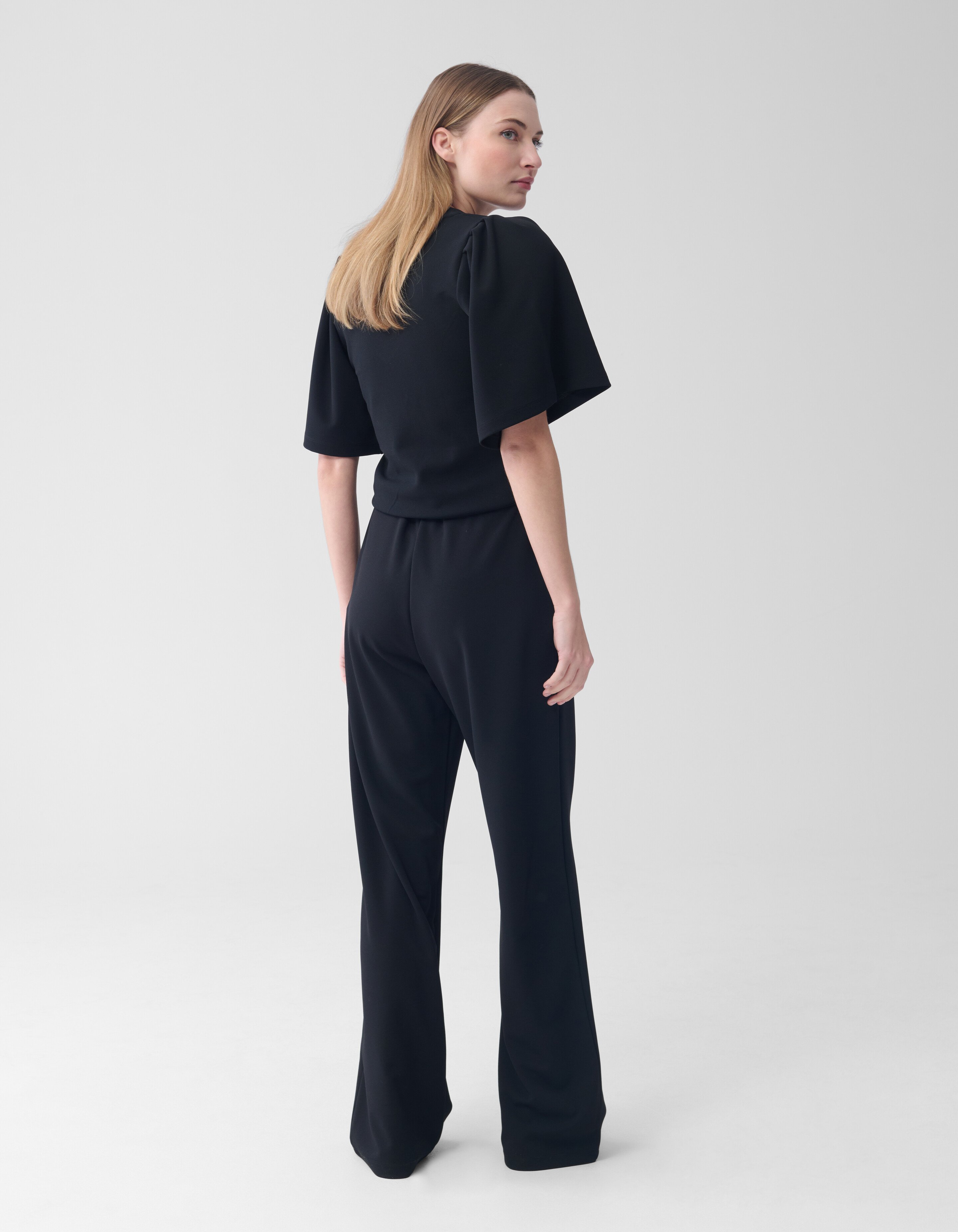 Basis Wide Leg Broek Zwart SHOEBY WOMEN