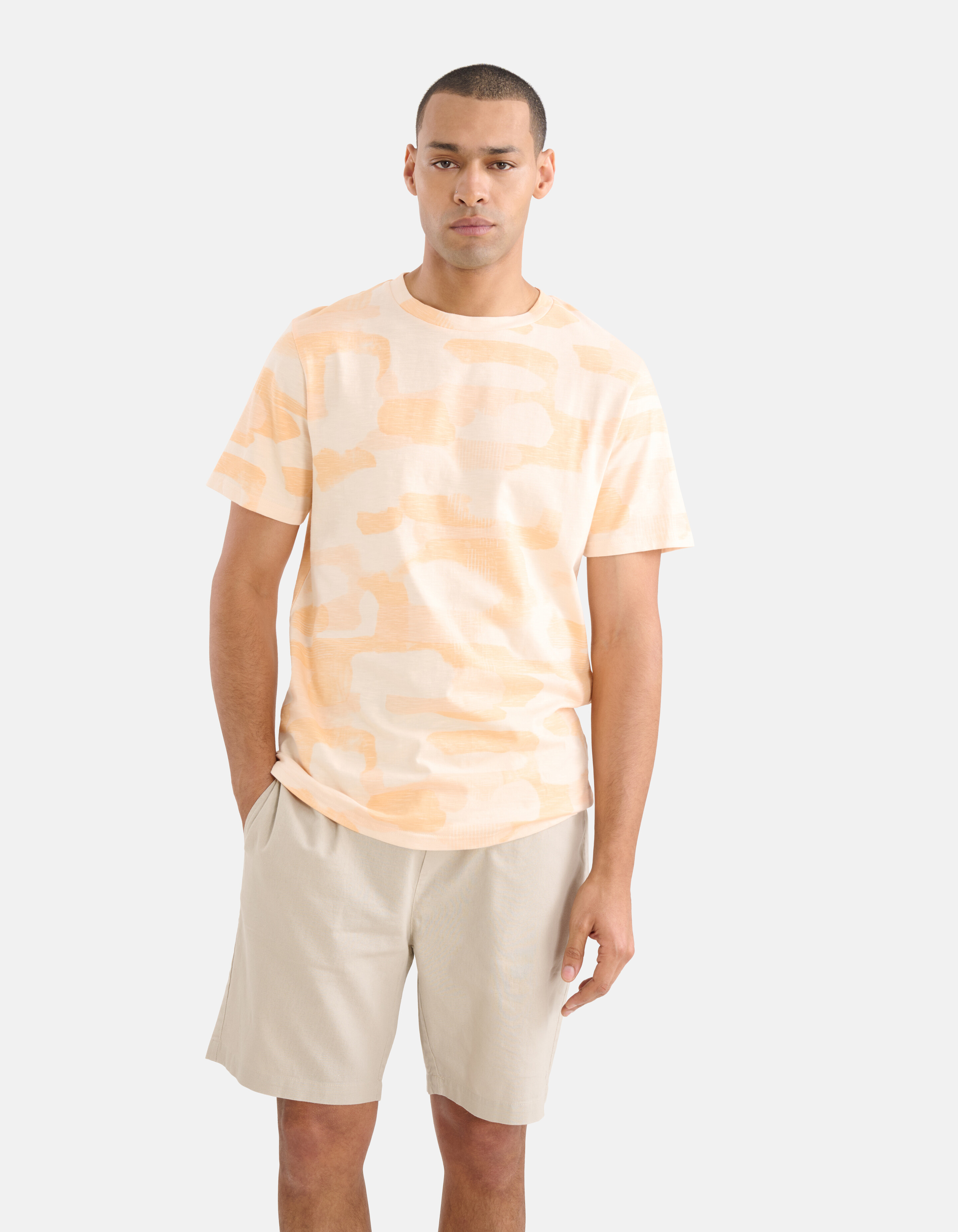 Printed Camo T-shirt Oranje SHOEBY MEN