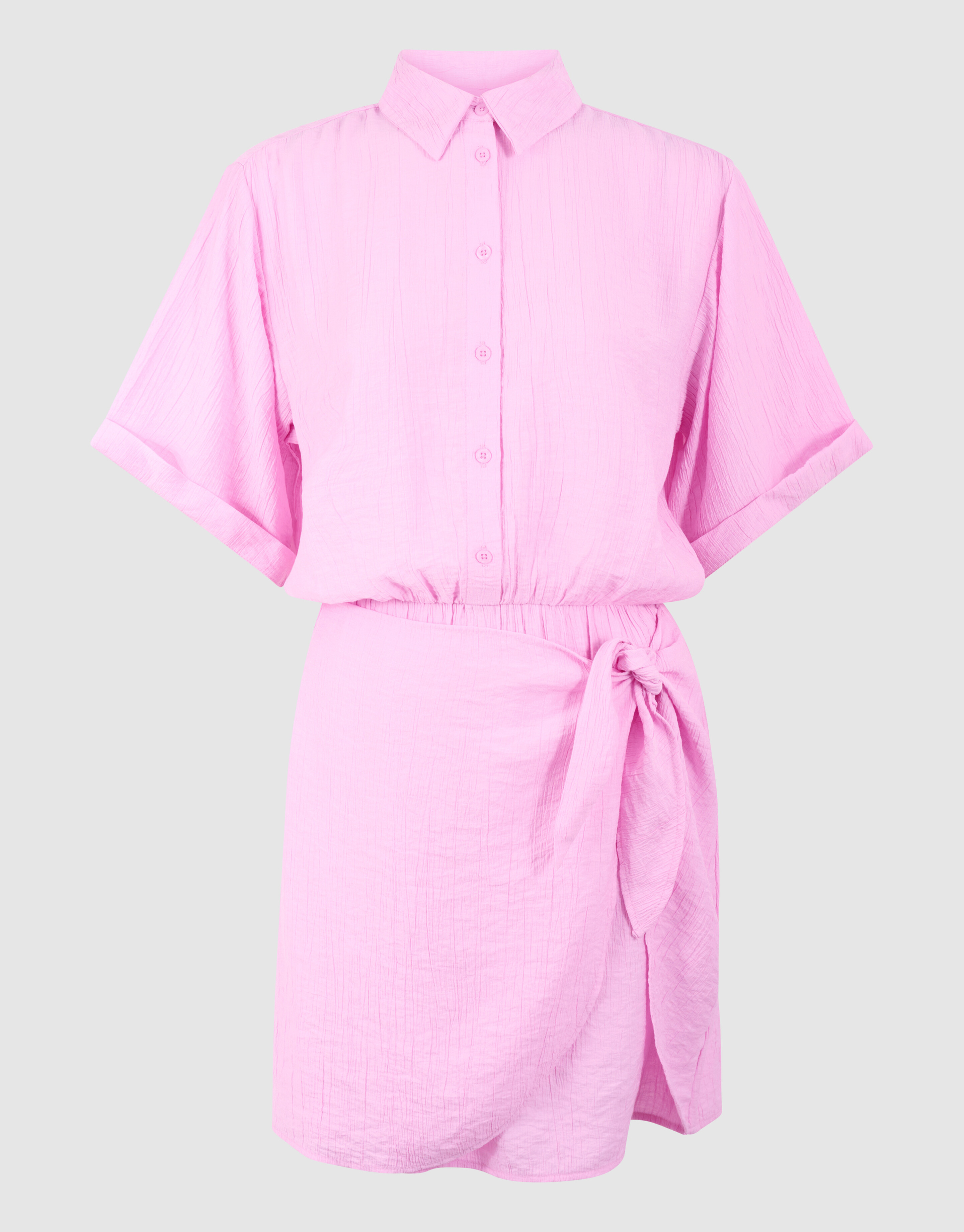 Structuur Knot Mini Jurk Roze SHOEBY WOMEN