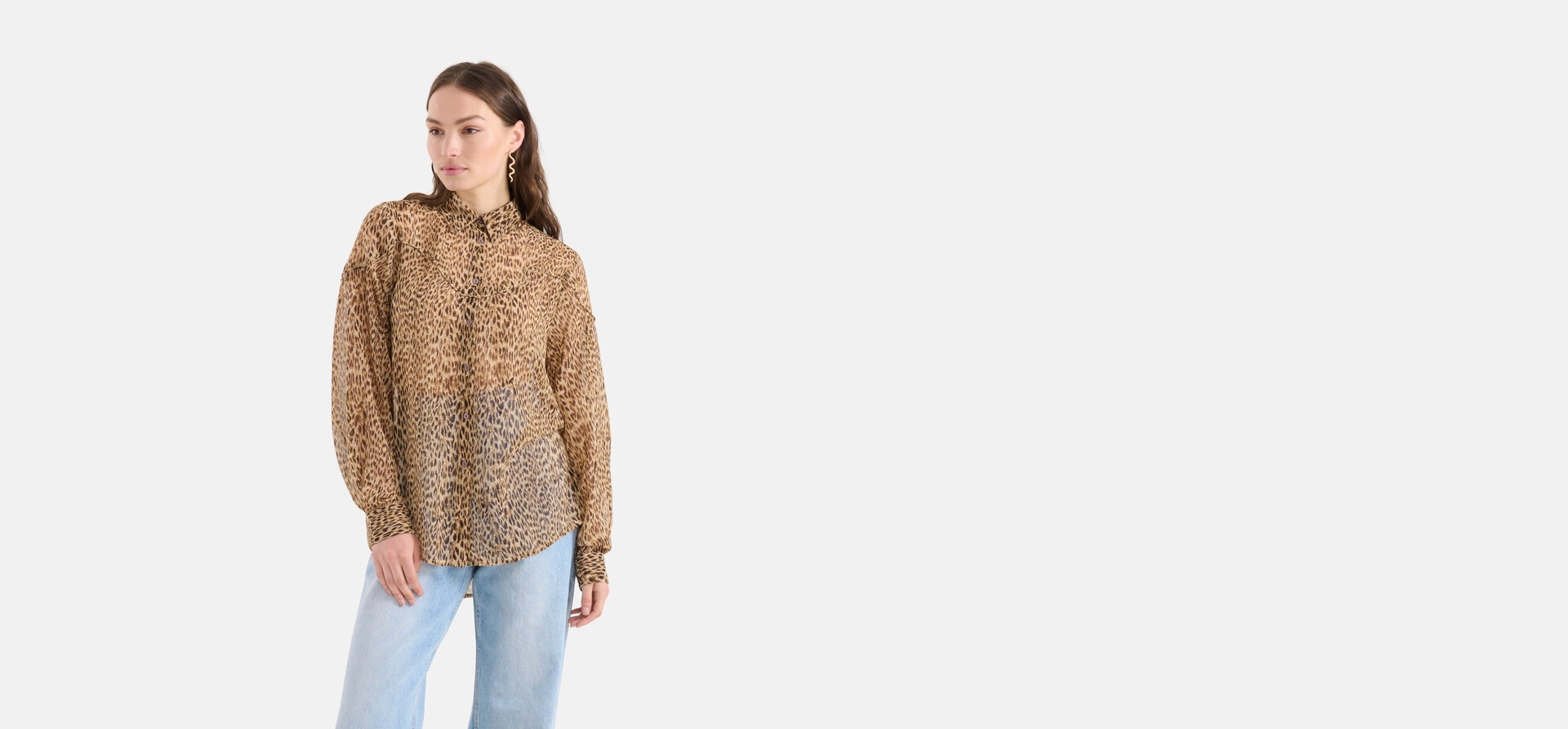 Cheetah Blouse Bruin SHOEBY WOMEN