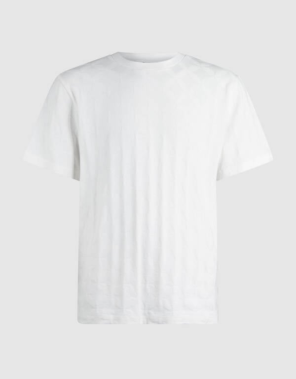 Jacquard Spark Logo T-shirt Gebroken Wit SHOEBY MEN