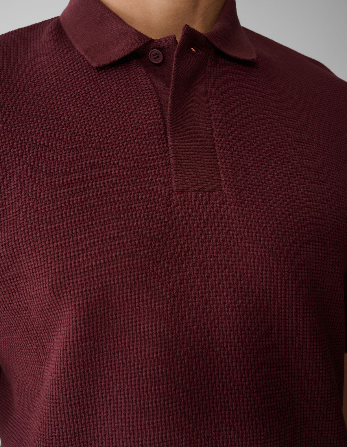 Waffle Polo Donkerrood SHOEBY MEN