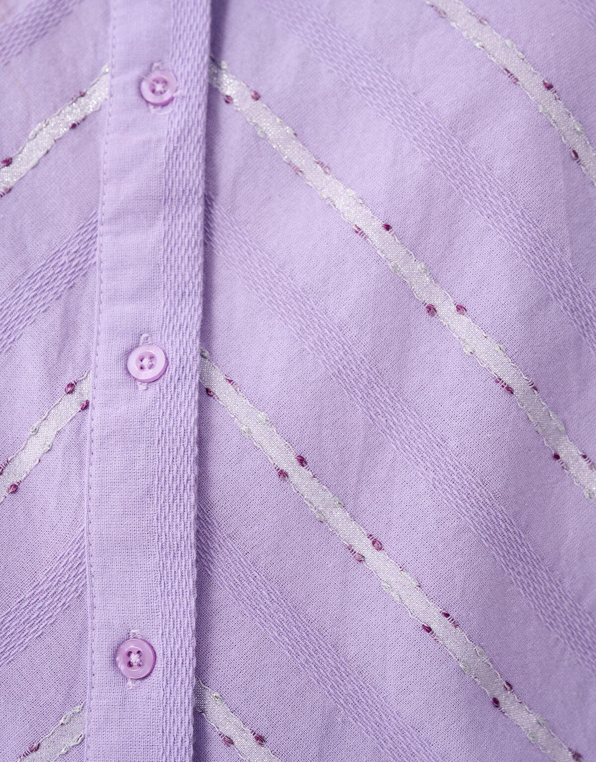 Jacquard Ruffle Blouse Lichtpaars SHOEBY WOMEN