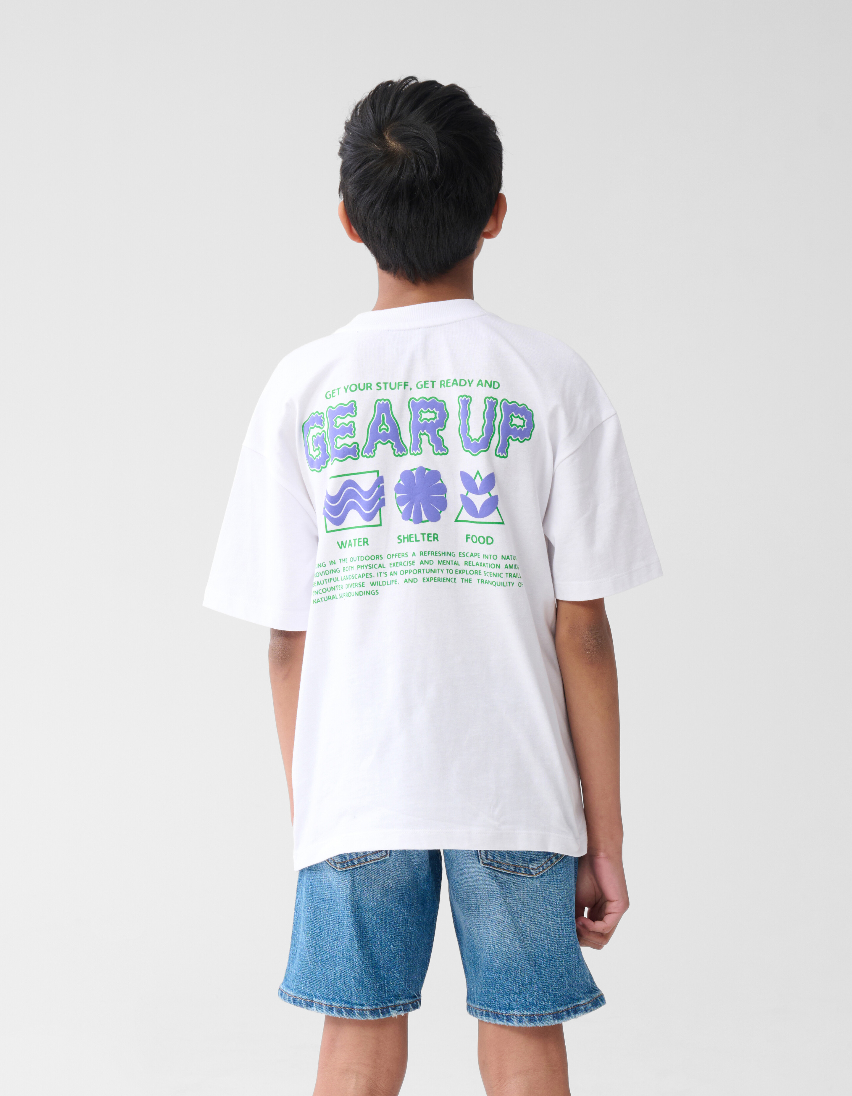 Gear Up Tekst T-shirt Wit SHOEBY BOYS