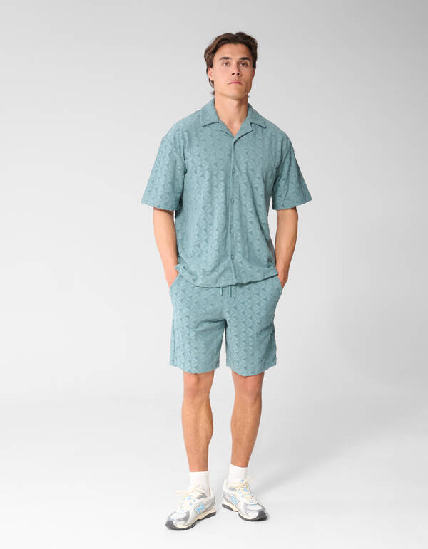 Logo Towelling Short Donkergroen SHOEBY MEN