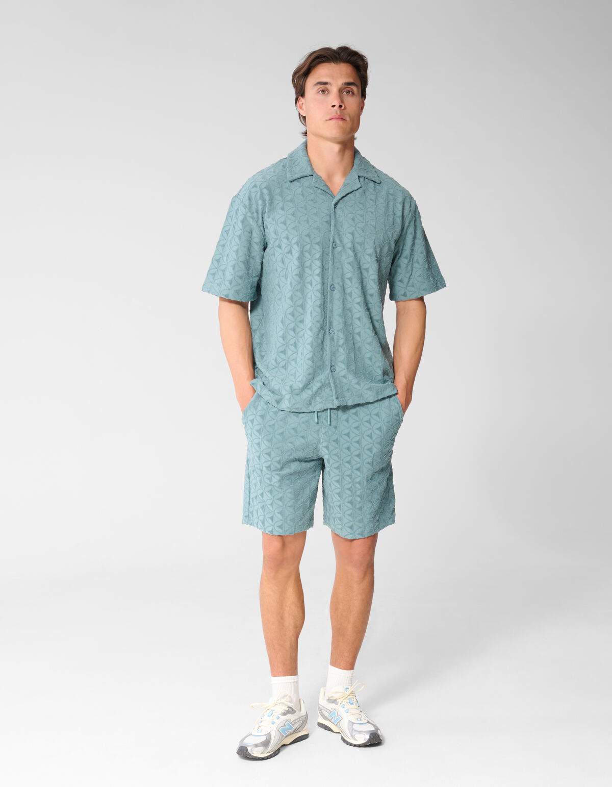 Logo Towelling Short Donkergroen SHOEBY MEN