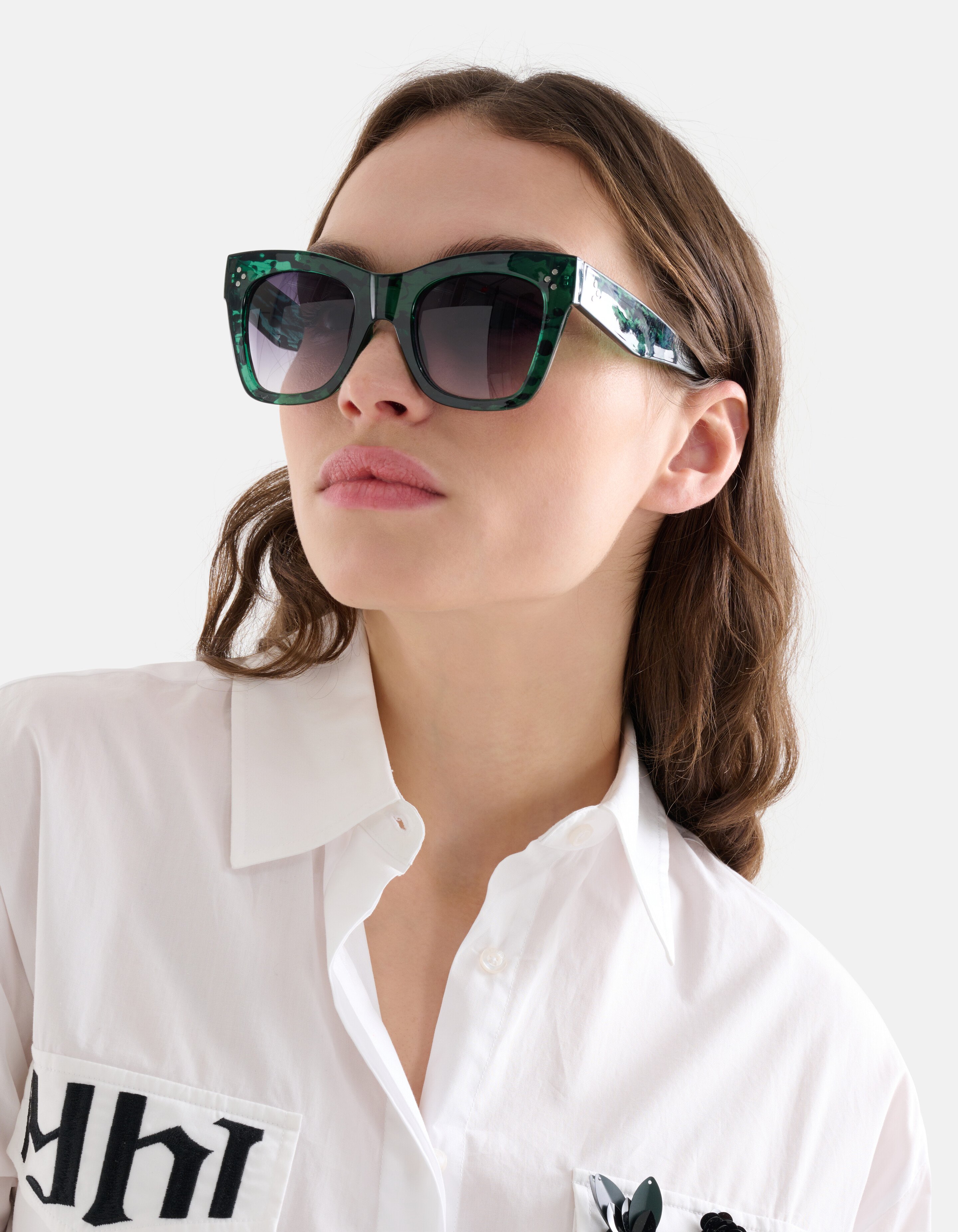 Grote Cateye Zonnebril Groen SHOEBY ACCESSOIRES