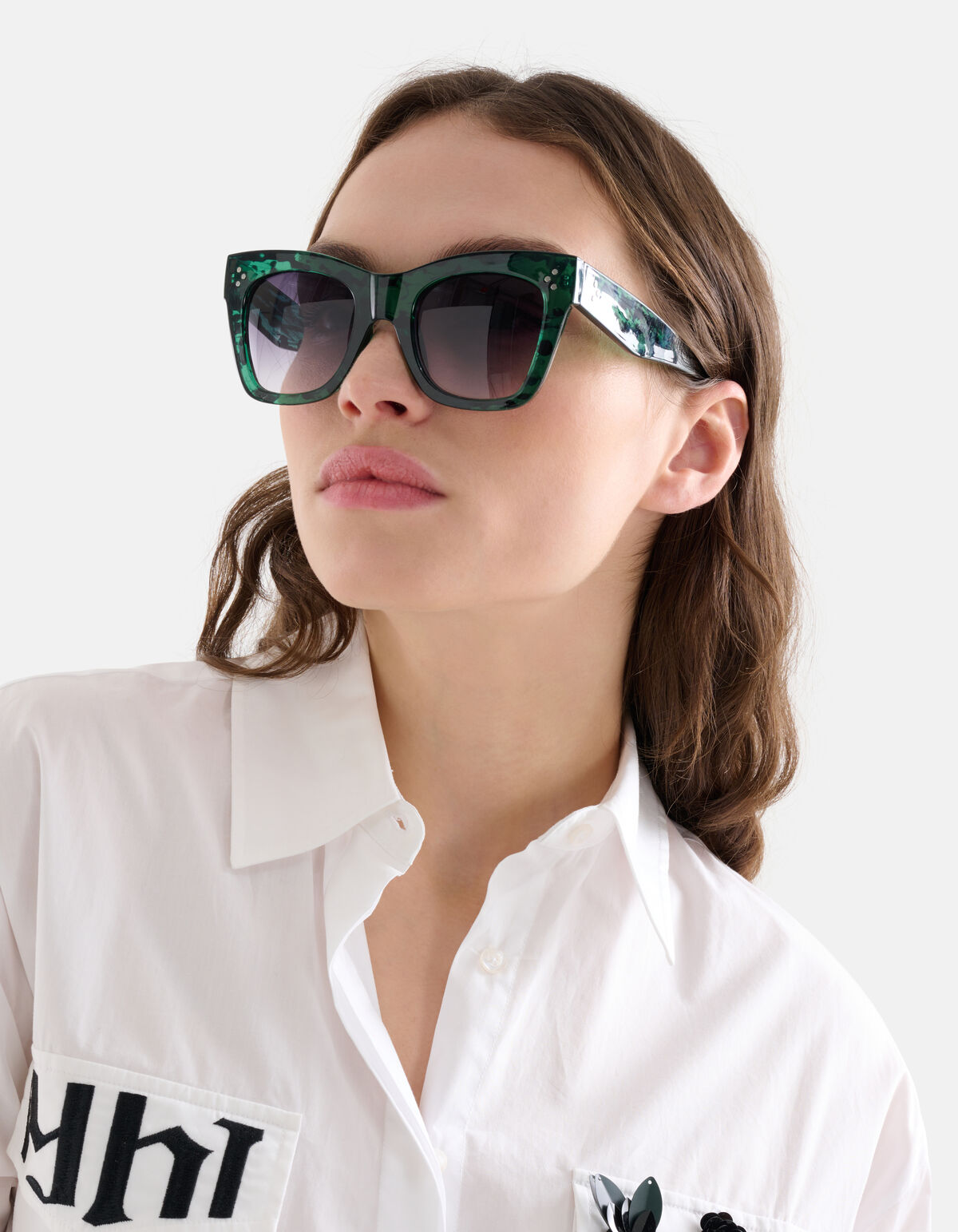 Grote Cateye Zonnebril Groen SHOEBY ACCESSOIRES