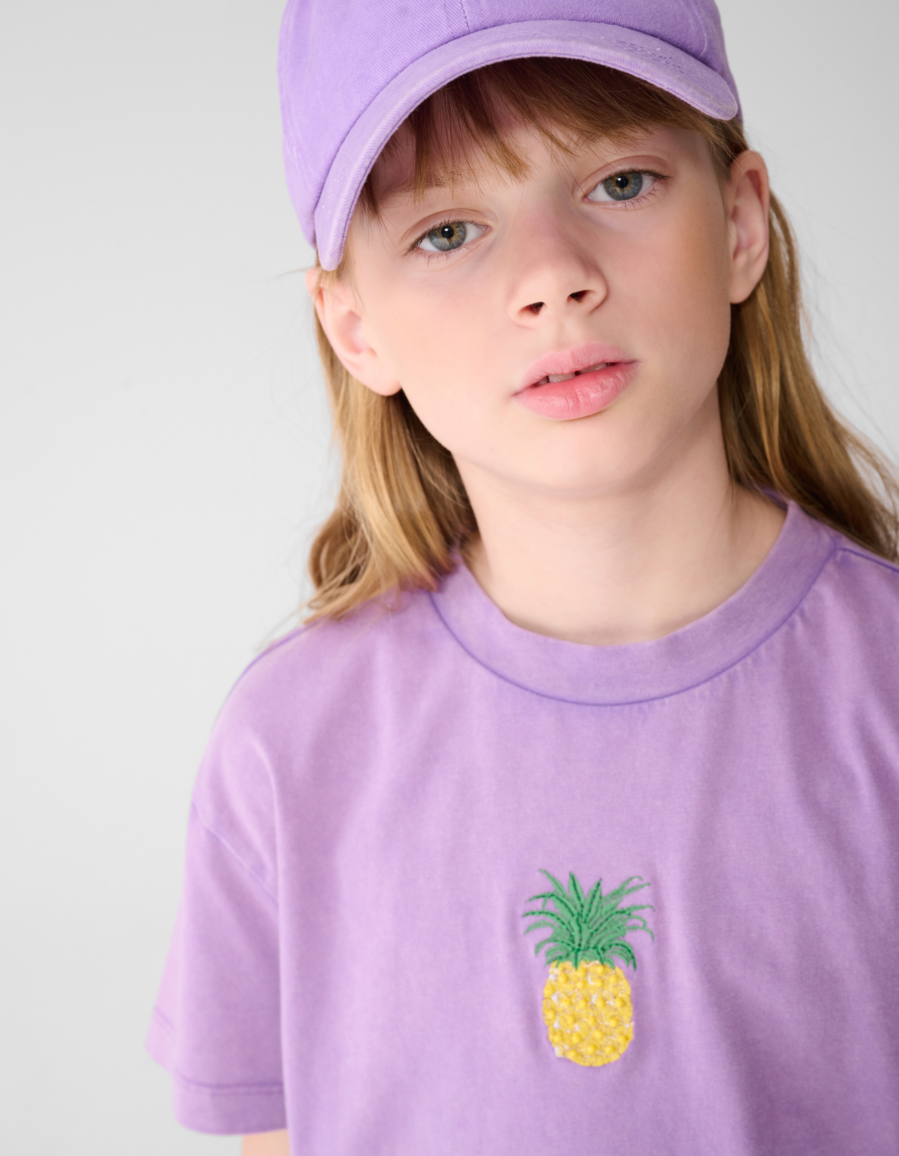 Washed Pineapple Artwork T-shirt Paars SHOEBY GIRLS