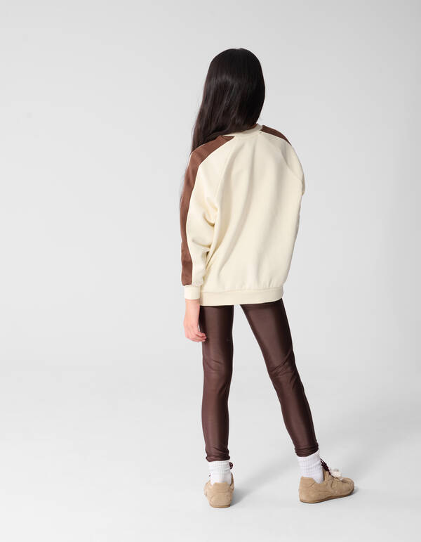 Oversized Sporty Sweater Gebroken Wit SHOEBY GIRLS