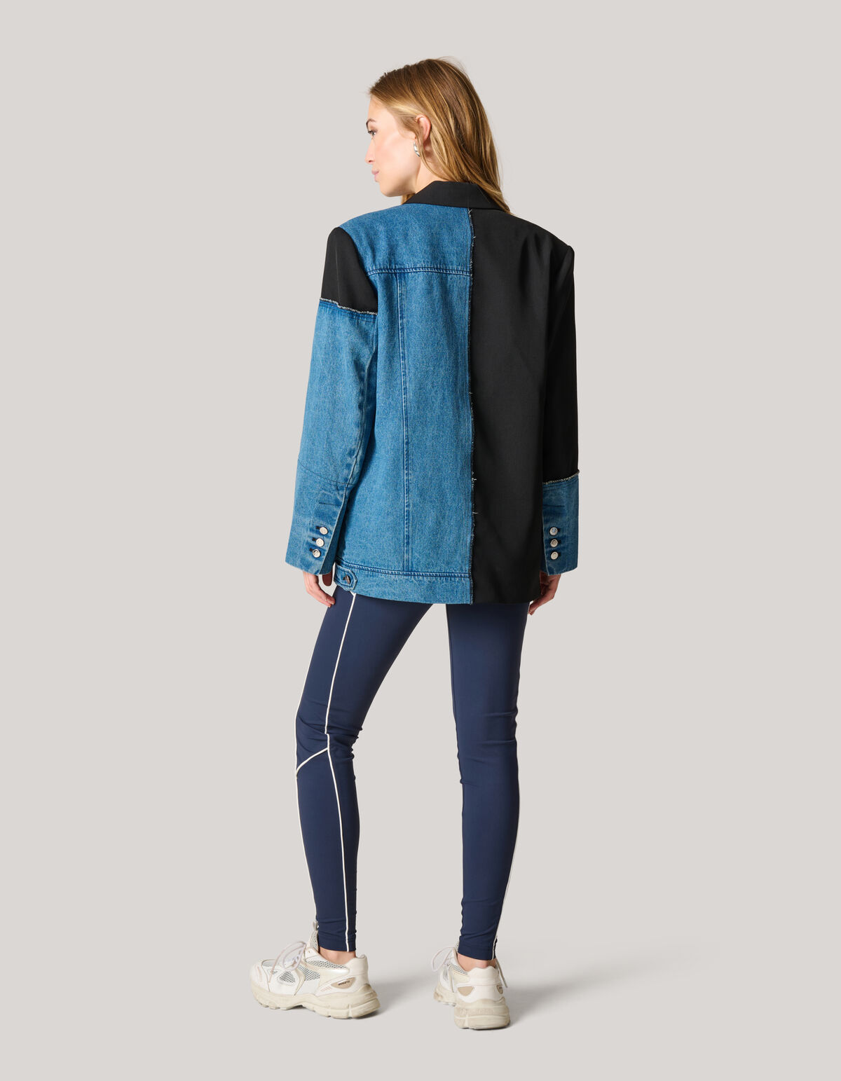 Two Tone Denim blazer Zwart/blauw SHOEBY WOMEN