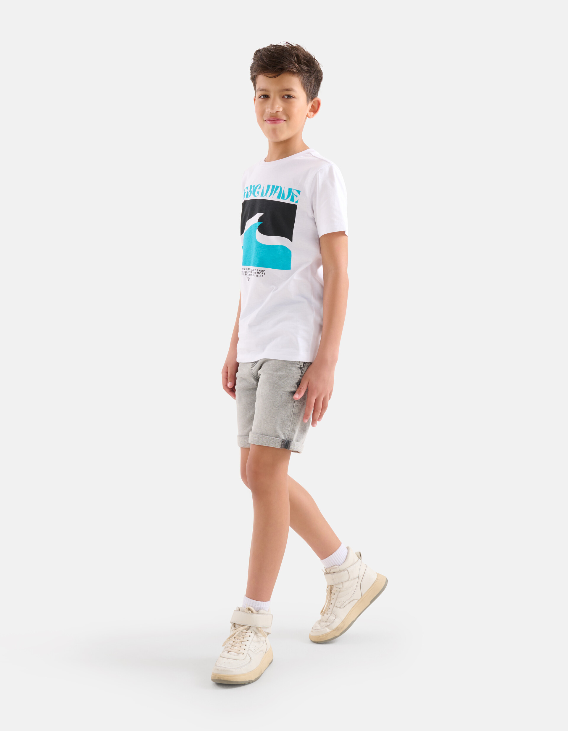 Print T-shirt Wit SHOEBY BOYS