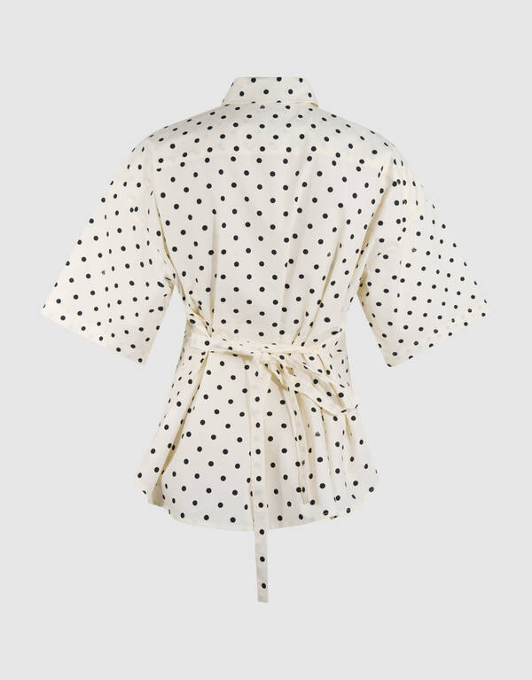 Polkadot Stropdas Blouse Zwart/Wit SHOEBY WOMEN