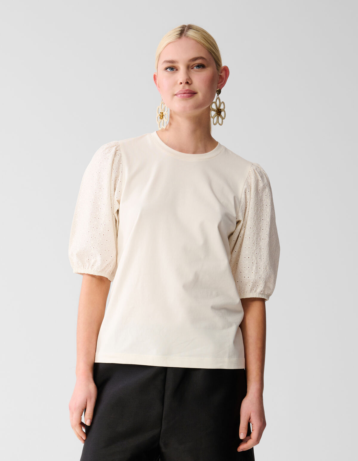 Embroidery Top Gebroken Wit SHOEBY WOMEN