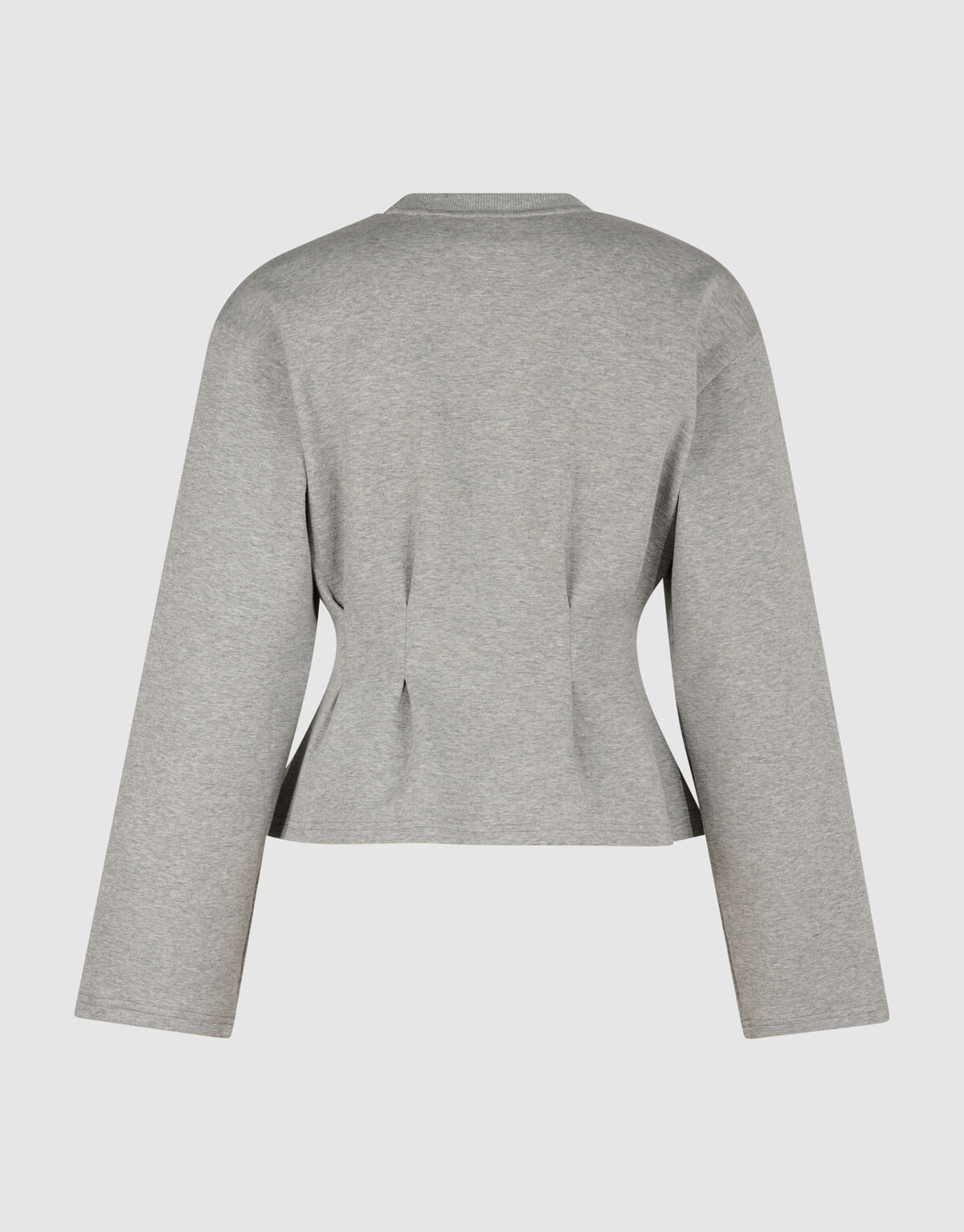 Peplum Scuba Longsleeve Top Lichtgrijs SHOEBY WOMEN
