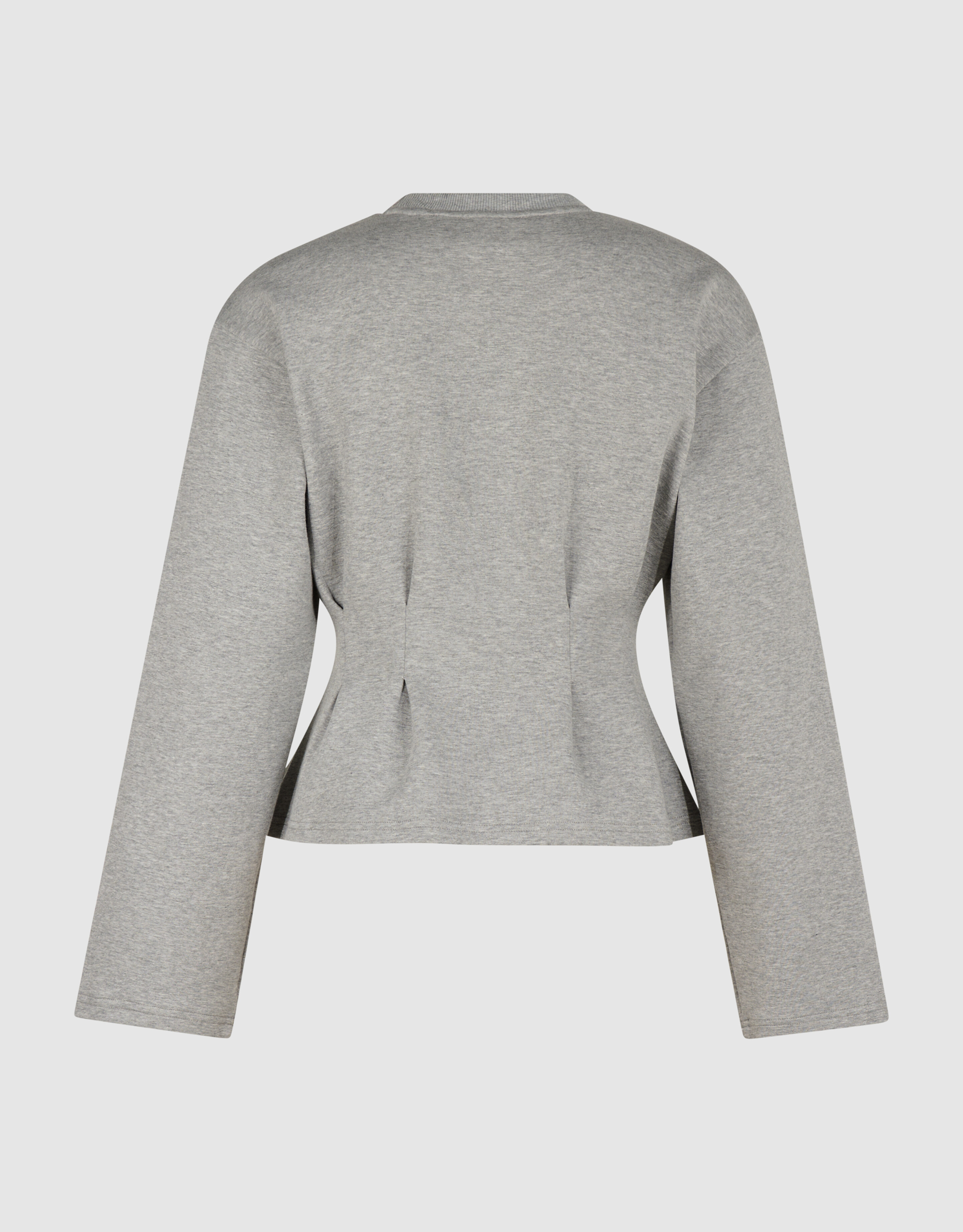 Peplum Scuba Longsleeve Top Lichtgrijs SHOEBY WOMEN