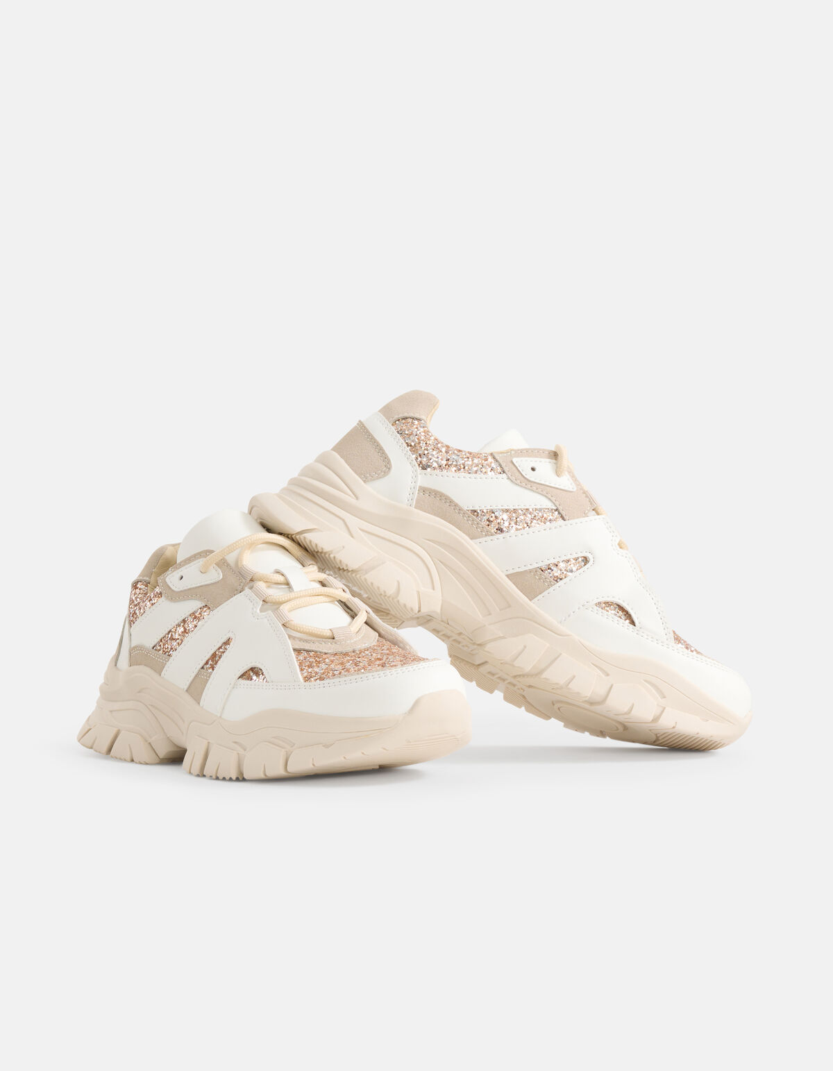 Glitter Sneakers Beige SHOEBY SHOES