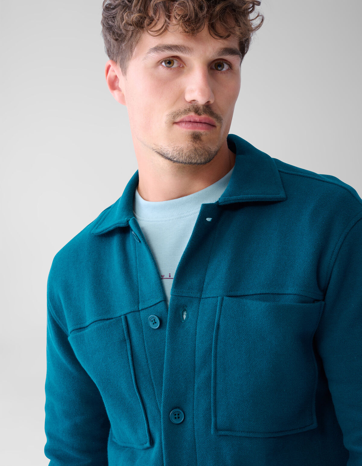 Pique Overshirt Donkergroen SHOEBY MEN