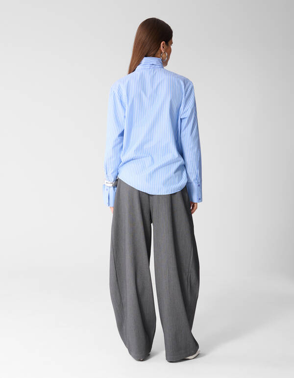Oversized Scarf Blouse Lichtblauw SHOEBY WOMEN