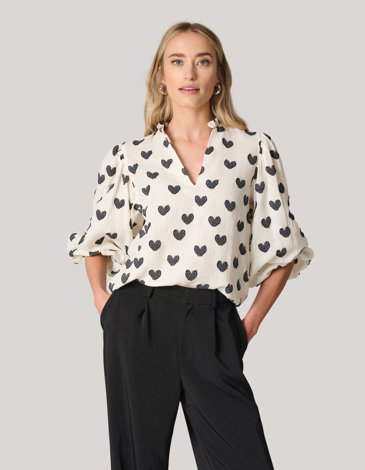 Heart Blouse Gebroken Wit SHOEBY WOMEN