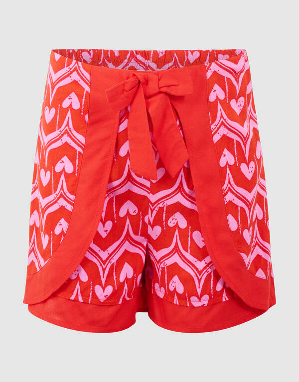 Heart Print Skort Roze/Rood SHOEBY GIRLS