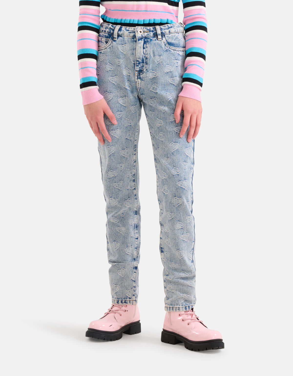 Jacquard Tapered Jeans Bleached SHOEBY GIRLS